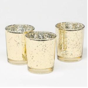 Richland Metallic Gold Mercury Votive Candle Holders Set of 10